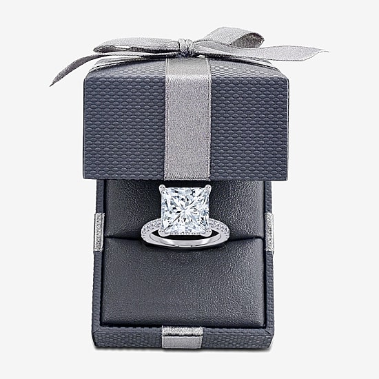 (F-G / Vs2-Si1) Womens 8 1/2 Ct. T.W. Lab Grown White Diamond 14K Gold Side Stone Engagement Ring