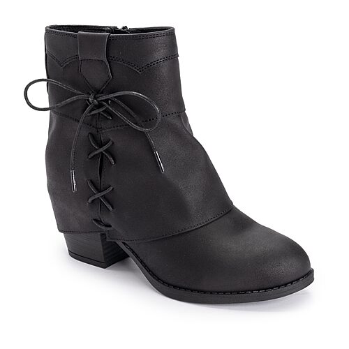 Muk Luks Womens Women's ml Footwear Chunky Heel Booties In Black