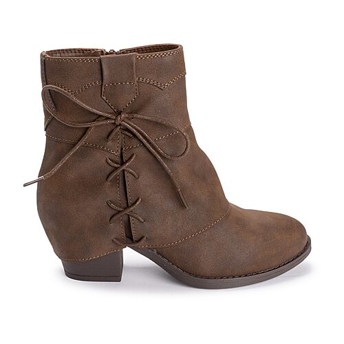 Muk Luks Womens Women's ml Footwear Chunky Heel Booties In Brown