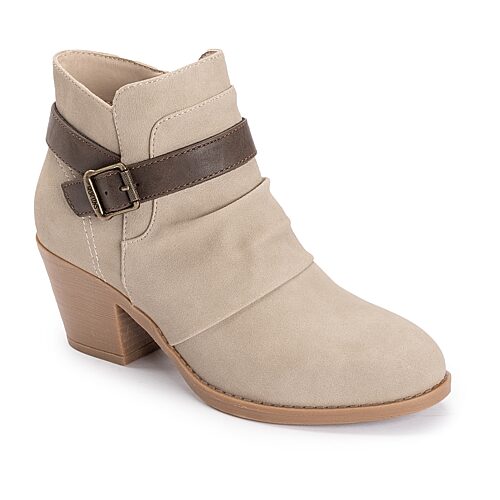 Muk Luks Womens Women's ml Footwear Chunky Heel Booties In White