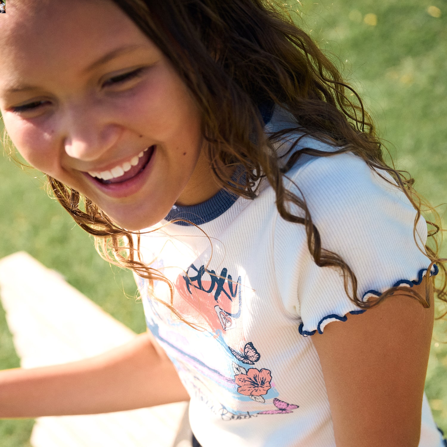 Roxy Big Kid Girls Crew Neck Short Sleeve Regular Fit Graphic T-Shirt