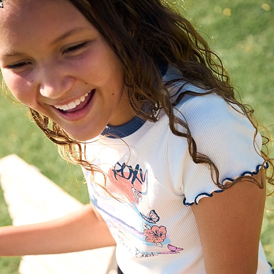 Roxy Big Kid Girls Crew Neck Short Sleeve Regular Fit Graphic T-Shirt