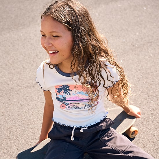 Roxy Big Kid Girls Crew Neck Short Sleeve Regular Fit Graphic T-Shirt