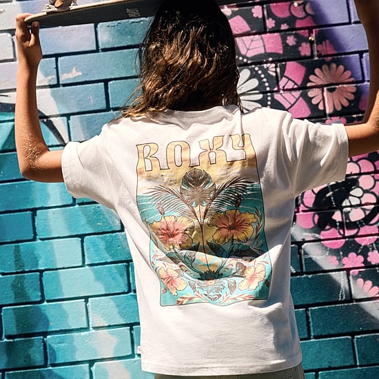 Roxy Big Kid Girls Crew Neck Short Sleeve Oversized Graphic T-Shirt