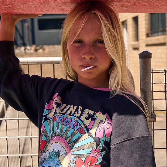 Roxy Big Kid Girls Crew Neck Fleece Long Sleeve Sweatshirt