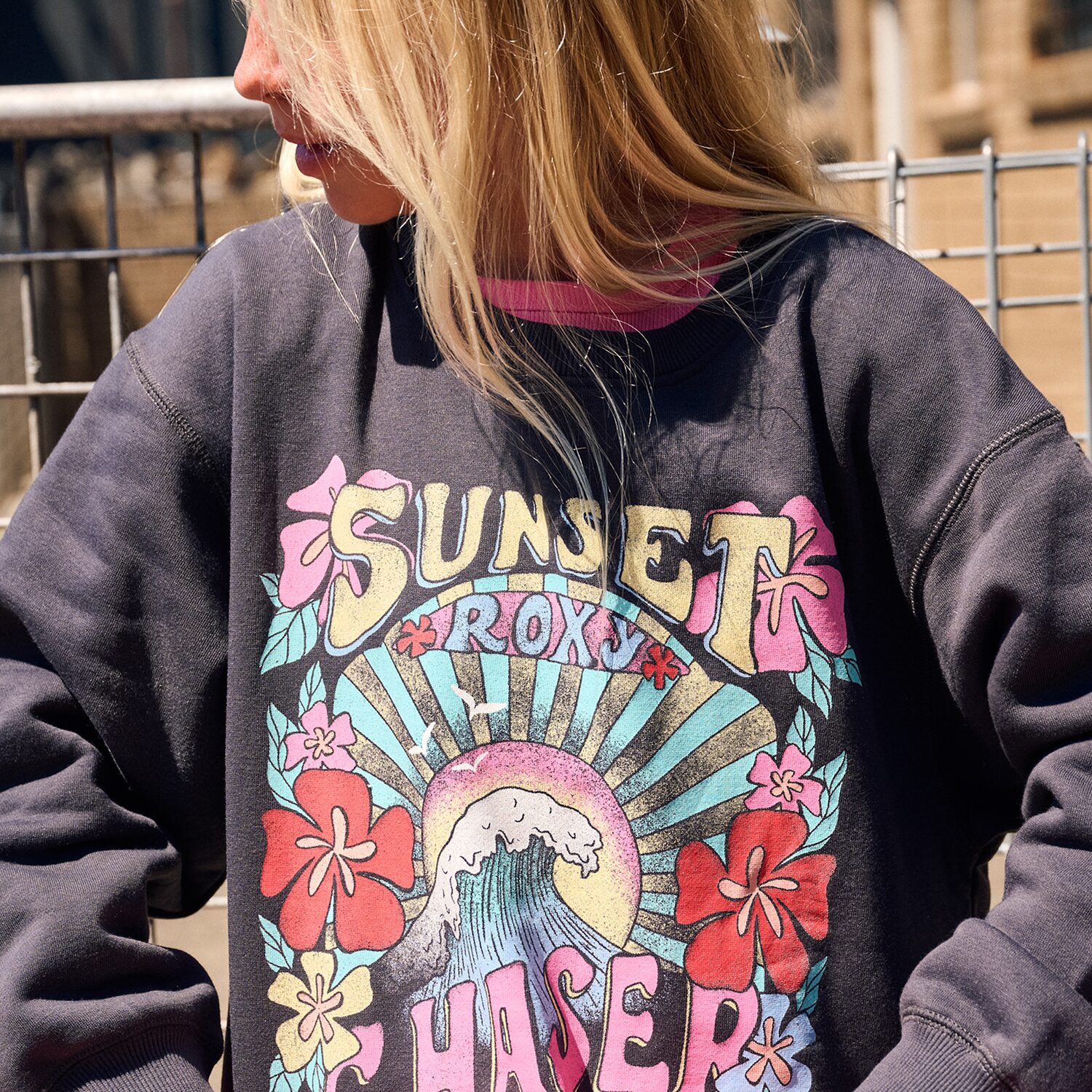 Roxy Big Kid Girls Crew Neck Fleece Long Sleeve Sweatshirt