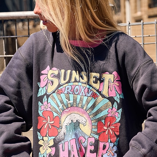 Roxy Big Kid Girls Crew Neck Fleece Long Sleeve Sweatshirt