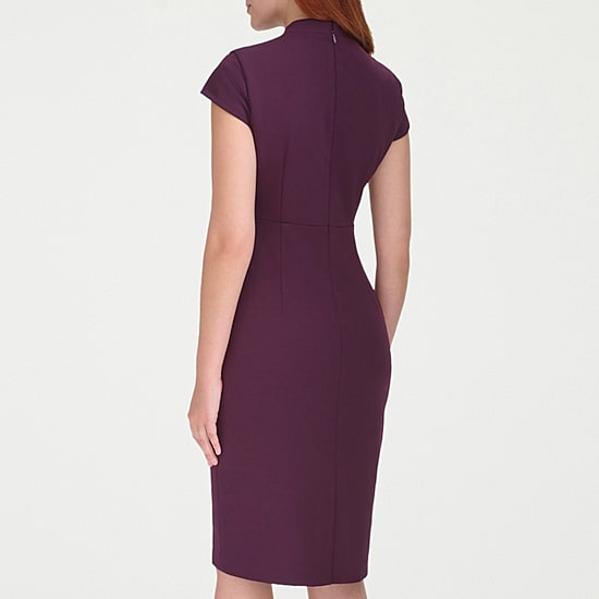 Marc New York Womens V Neck Short Sleeve Sheath Dress