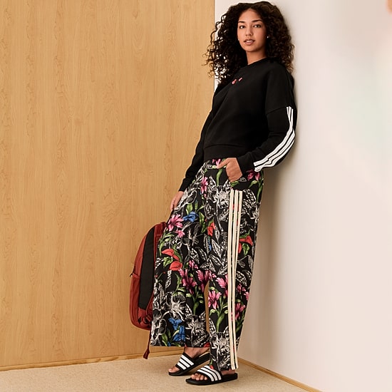 adidas Farm Rio Womens Wide Leg Mid Rise Loose Fit Track Pant