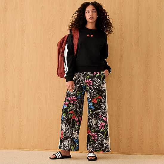 adidas Farm Rio Womens Wide Leg Mid Rise Loose Fit Track Pant