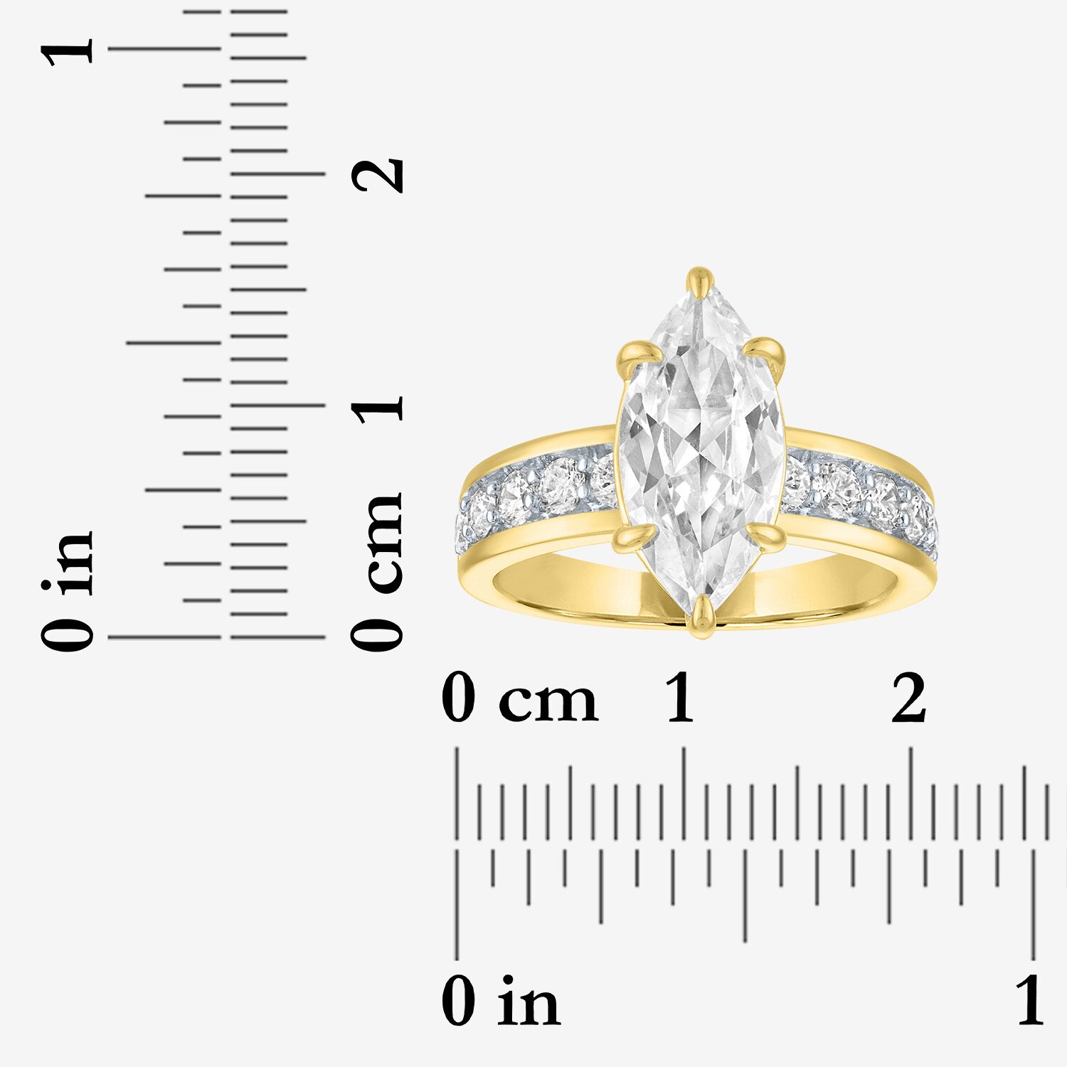 Bridal Addiction (E-F / Vs1-Vs2) Womens 3 1/2 CT. T.W Lab Grown White Diamond 10K Gold Marquise Side Stone Engagement Ring