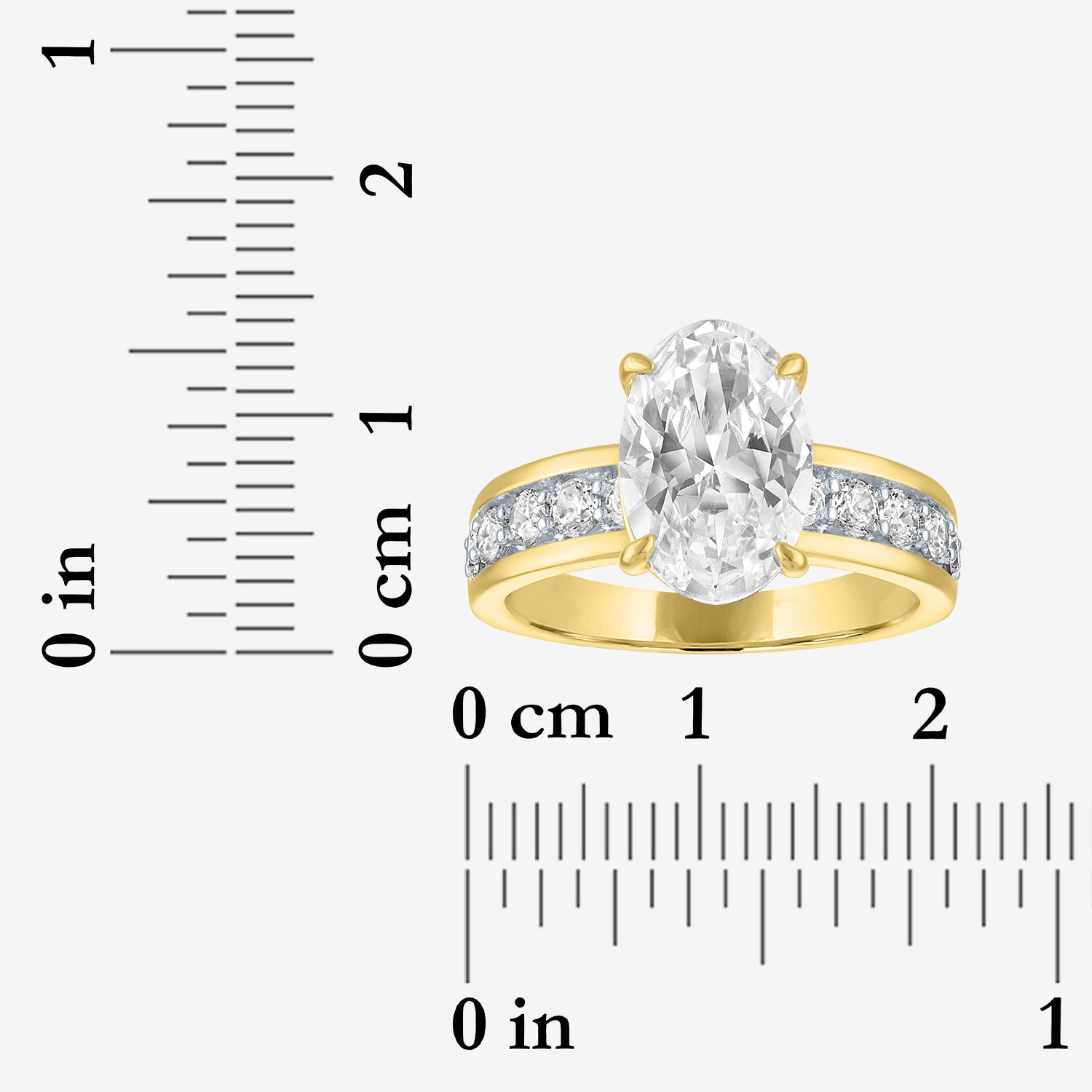 Bridal Addiction (E-F / Vs1-Vs2) Womens 3 1/2 CT. T.W Lab Grown White Diamond 10K Gold Oval Side Stone Engagement Ring