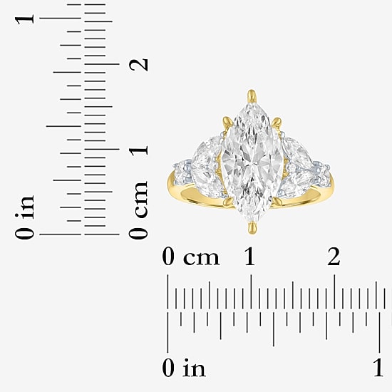 Bridal Addiction (E-F / Vs1-Vs2) Womens 4 CT. T.W. Lab Grown White Diamond 14K Gold Marquise Side Stone Engagement Ring