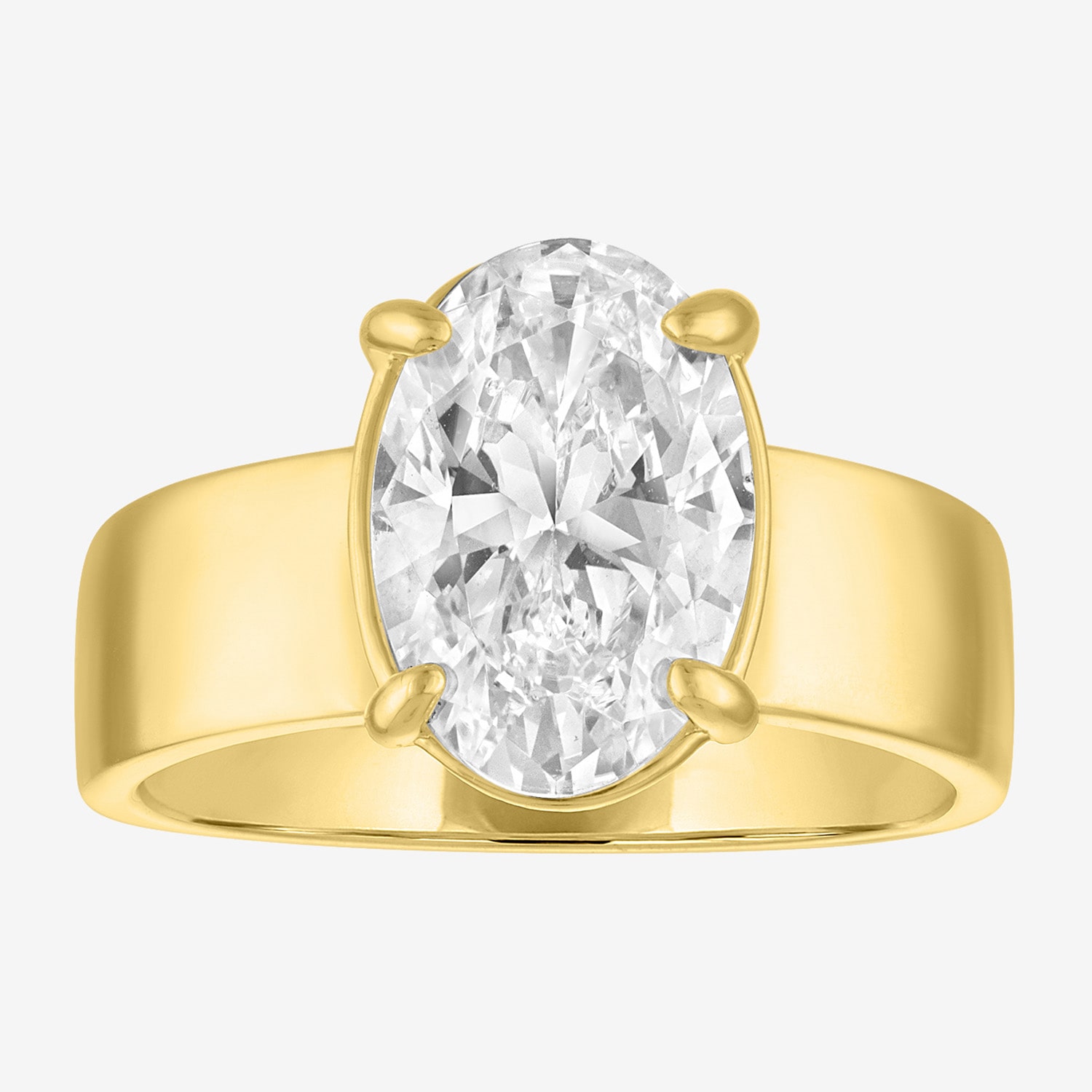 Bridal Addiction (E-F / Vs1-Vs2) Womens CT. Lab Grown White Diamond 14K Gold Oval Solitaire Engagement Ring