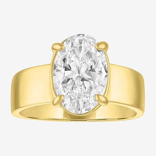 Modern Bride Bridal Addiction (e-f / Vs1-vs2) Womens 4 Ct. Lab Grown White Diamond 14k Gold Oval Solitaire Engage In Yellow