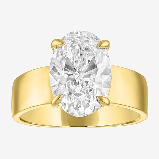 Bridal Addiction (E-F / Vs1-Vs2) Womens 4 CT. Lab Grown White Diamond 14K Gold Oval Solitaire Engagement Ring