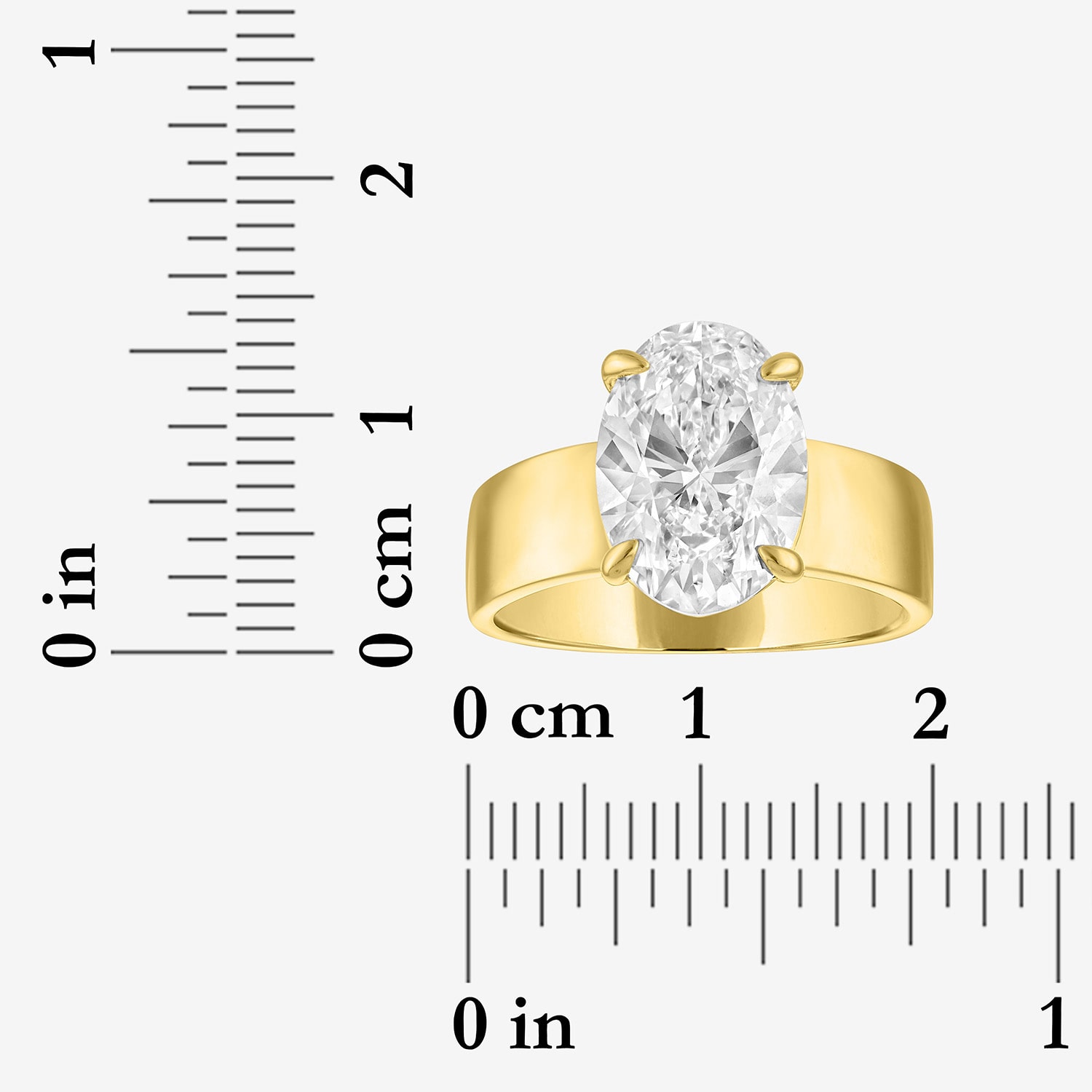 Bridal Addiction (E-F / Vs1-Vs2) Womens CT. Lab Grown White Diamond 14K Gold Oval Solitaire Engagement Ring