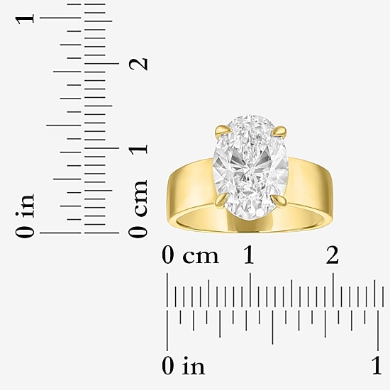 Bridal Addiction (E-F / Vs1-Vs2) Womens 4 CT. Lab Grown White Diamond 14K Gold Oval Solitaire Engagement Ring
