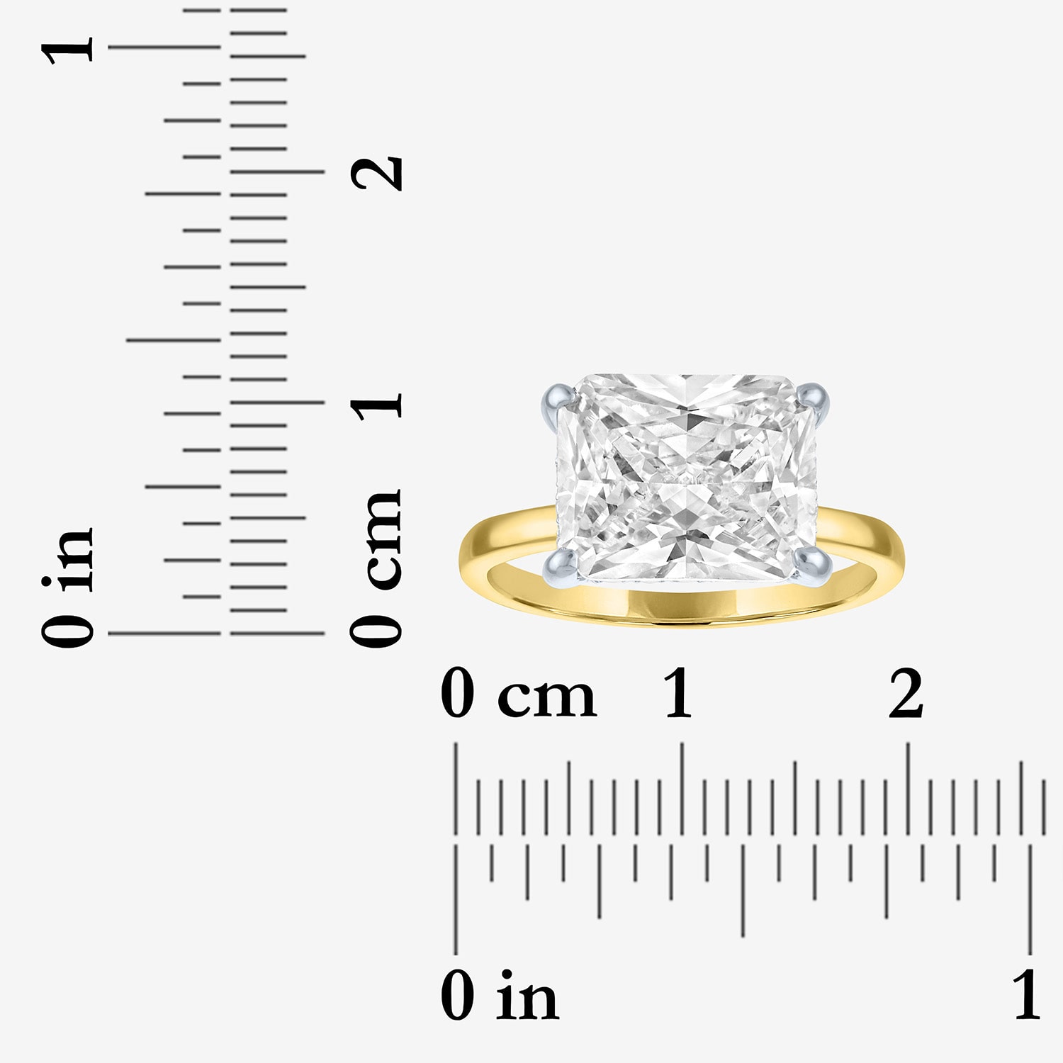 Bridal Addiction (E-F / Vs1-Vs2) Womens 4 1/6 Ct. T.W. Lab Grown White Diamond 14K Gold Rectangular Engagement Ring