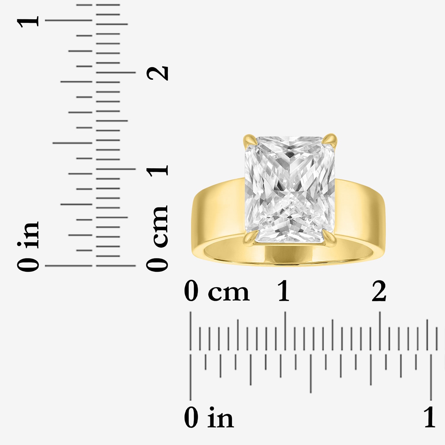 Bridal Addiction (E-F / Vs1-Vs2) Womens 4 CT. Lab Grown White Diamond 14K Gold Rectangular Solitaire Engagement Ring