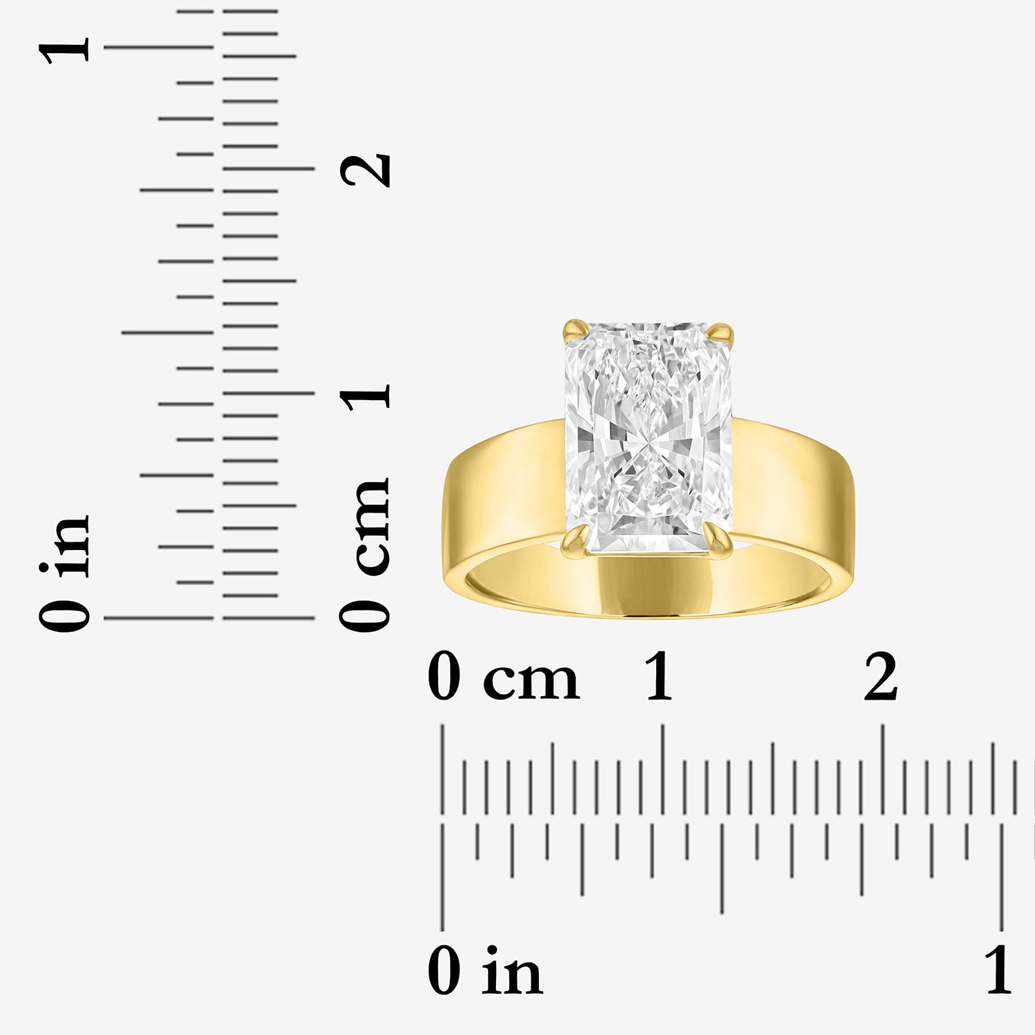 Bridal Addiction (E-F / Vs1-Vs2) Womens 4 CT. Lab Grown White Diamond 14K Gold Rectangular Solitaire Engagement Ring