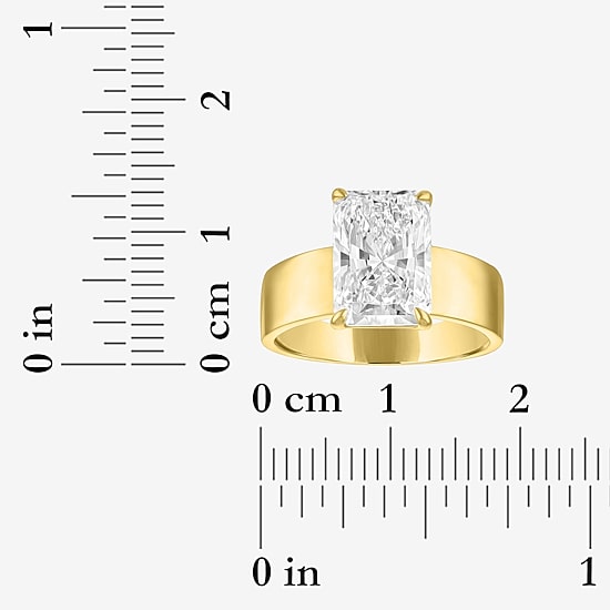 Bridal Addiction (E-F / Vs1-Vs2) Womens 4 CT. Lab Grown White Diamond 14K Gold Rectangular Solitaire Engagement Ring