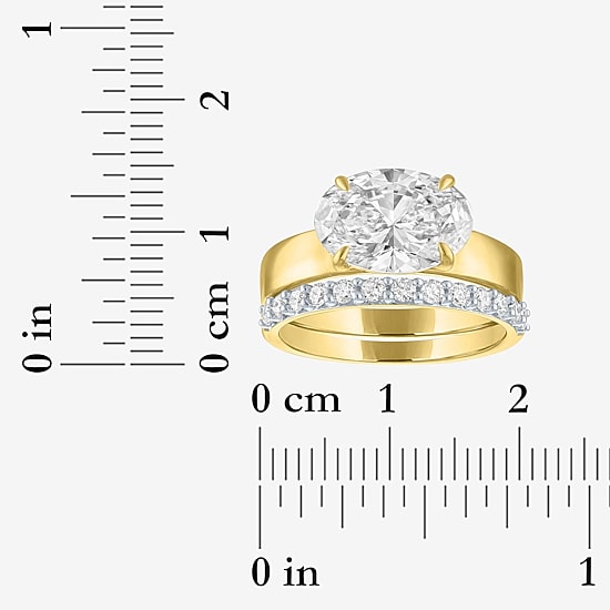 Bridal Addiction (E-F / Vs1-Vs2) Womens 3 1/3 Ct. T.W. Lab Grown White Diamond 10K Gold Oval Solitaire Bridal Set
