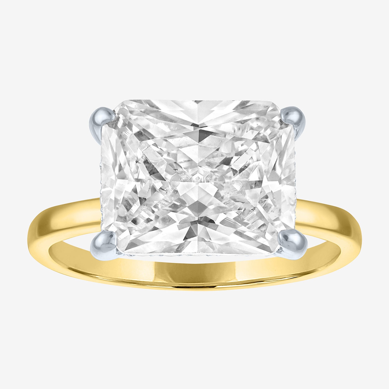 Bridal Addiction (E-F / Vs1-Vs2) Womens 4 1/6 Ct. T.W. Lab Grown White Diamond 14K Gold Rectangular Engagement Ring