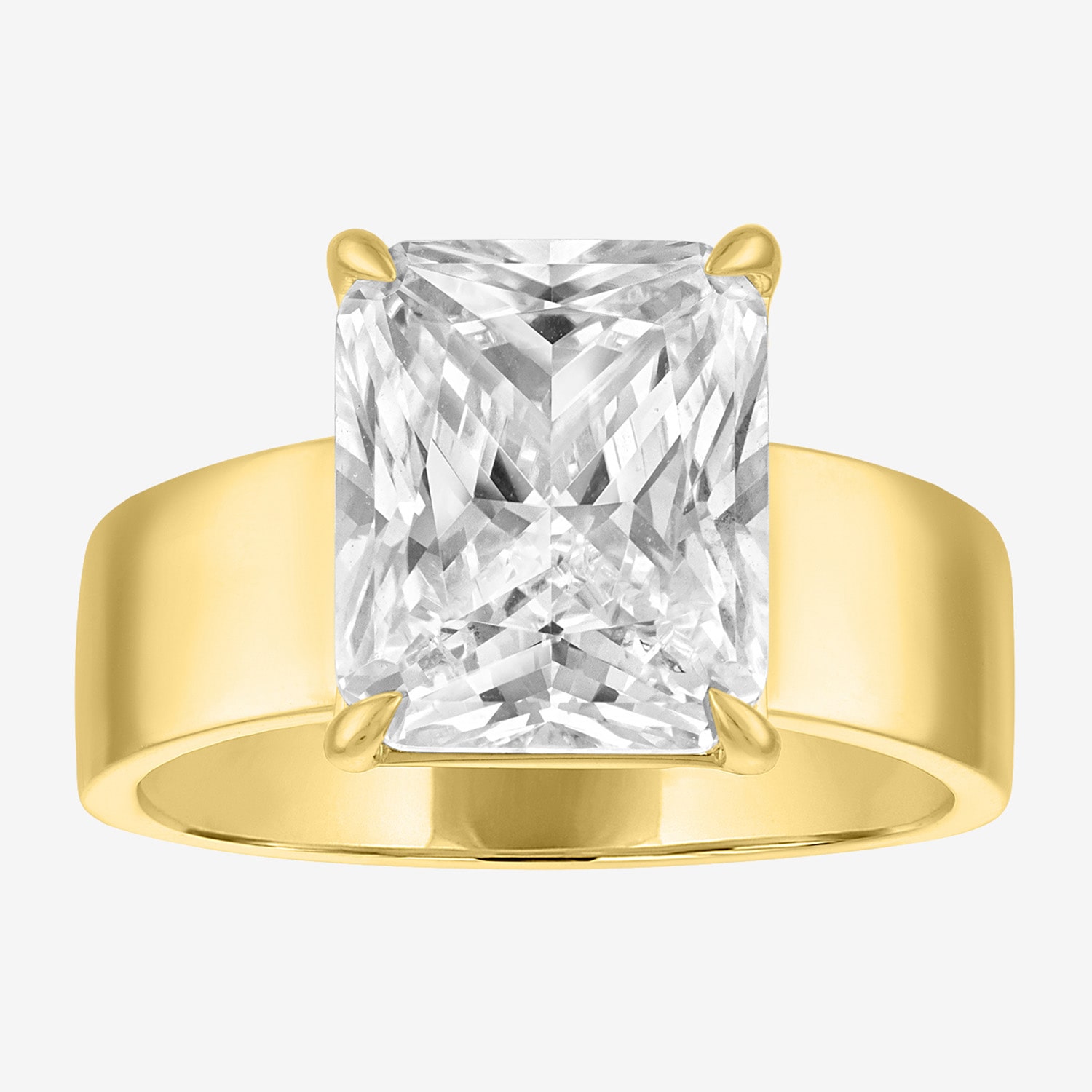 Bridal Addiction (E-F / Vs1-Vs2) Womens 4 CT. Lab Grown White Diamond 14K Gold Rectangular Solitaire Engagement Ring