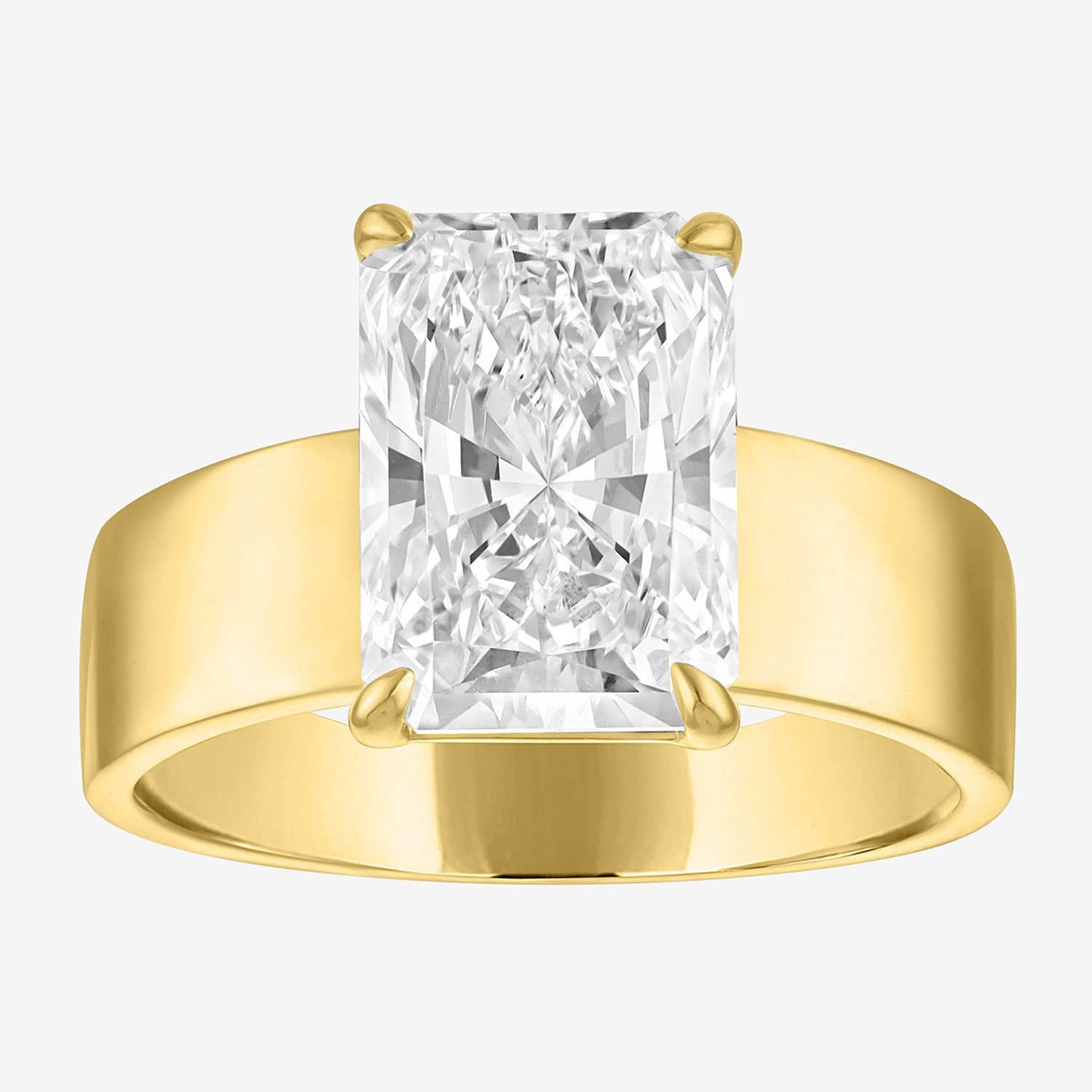 Bridal Addiction (E-F / Vs1-Vs2) Womens 4 CT. Lab Grown White Diamond 14K Gold Rectangular Solitaire Engagement Ring