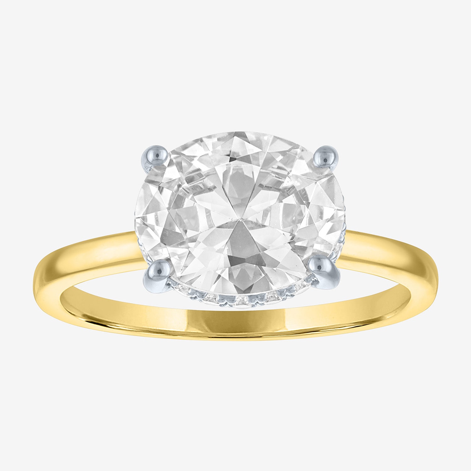 Bridal Addiction (E-F / Vs1-Vs2) Womens 1/7 Ct. T.W. Lab Grown White Diamond 14K Gold Oval Solitaire Engagement Ring