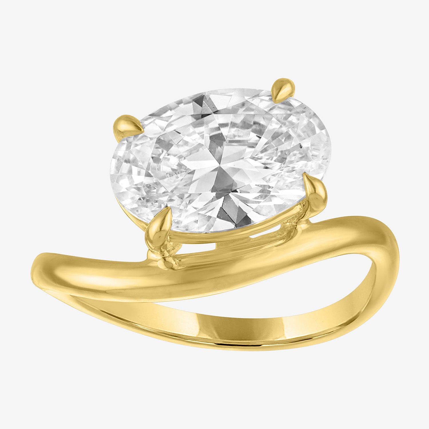 Bridal Addiction (E-F / Vs1-Vs2) Womens 3 CT. Lab Grown White Diamond 14K Gold Oval Solitaire Engagement Ring