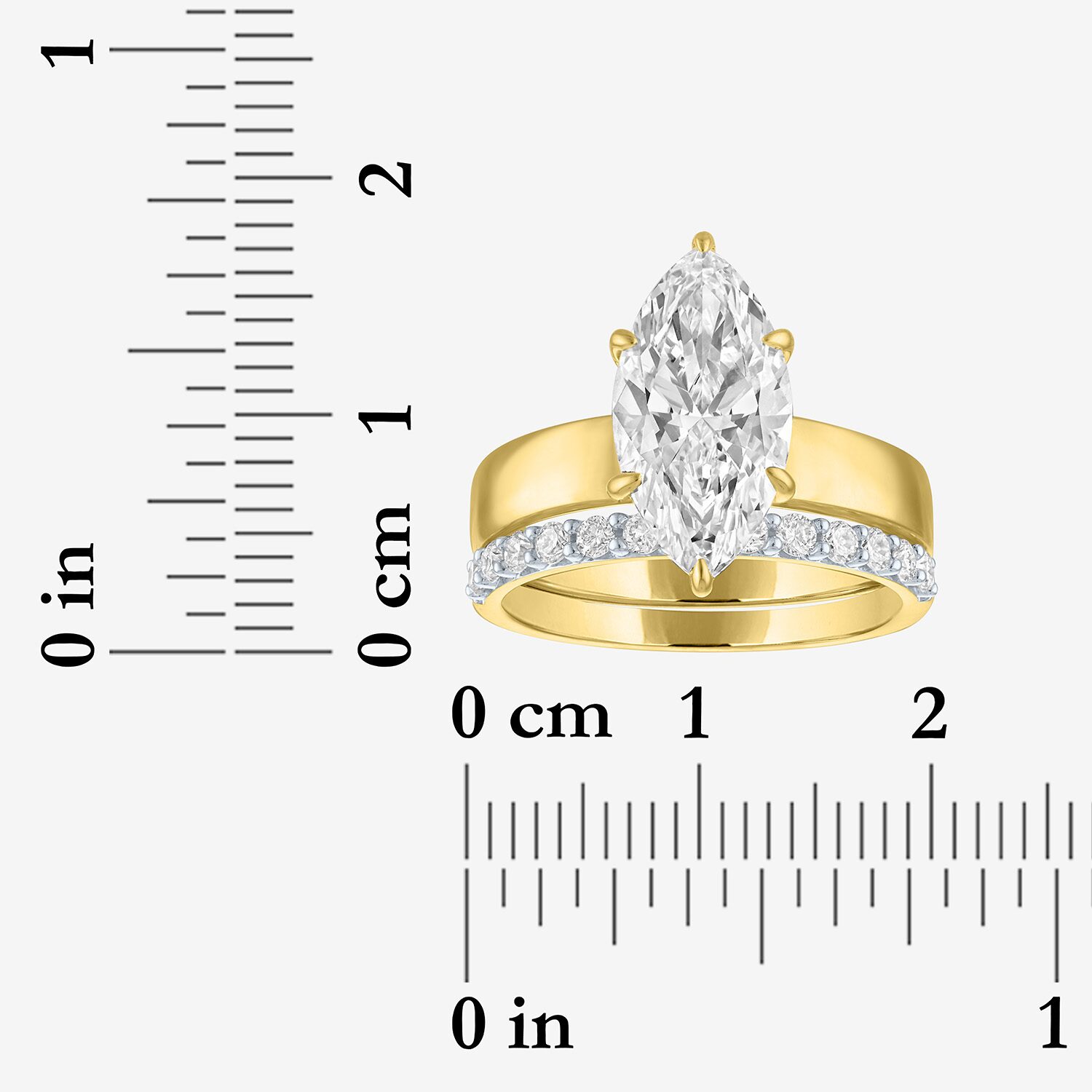 Bridal Addiction (E-F / Vs1-Vs2) Womens 3 1/3 Ct. T.W. Lab Grown White Diamond 10K Gold Marquise Solitaire Set