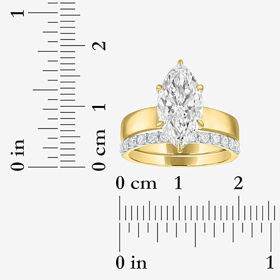 Bridal Addiction (E-F / Vs1-Vs2) Womens 3 1/3 Ct. T.W. Lab Grown White Diamond 10K Gold Marquise Solitaire Bridal Set