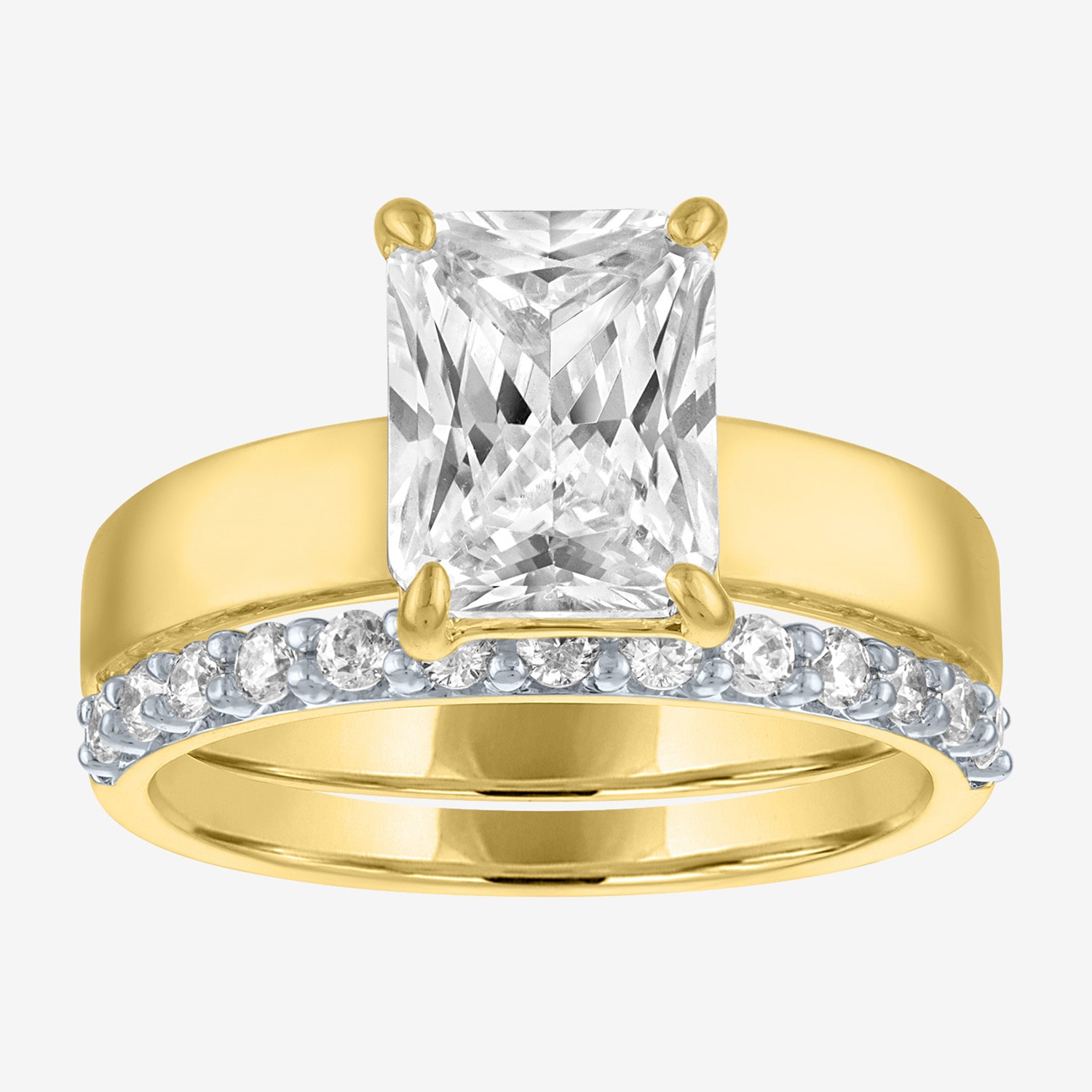 Bridal Addiction (E-F / Vs1-Vs2) Womens 3 1/3 Ct. T.W. Lab Grown White Diamond 10K Gold Rectangular Solitaire Set