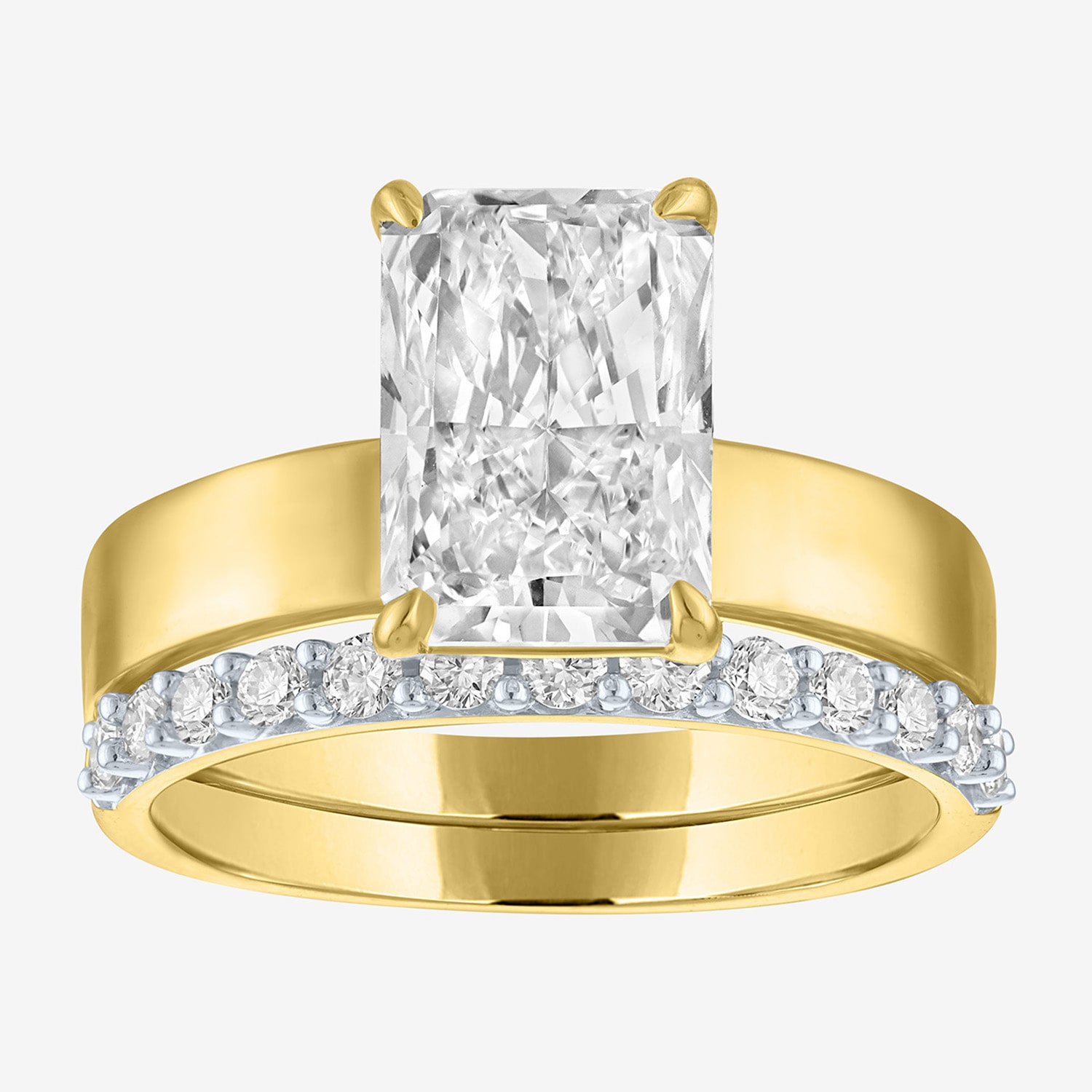 Bridal Addiction (E-F / Vs1-Vs2) Womens 3 1/3 Ct. T.W. Lab Grown White Diamond 10K Gold Rectangular Solitaire Set