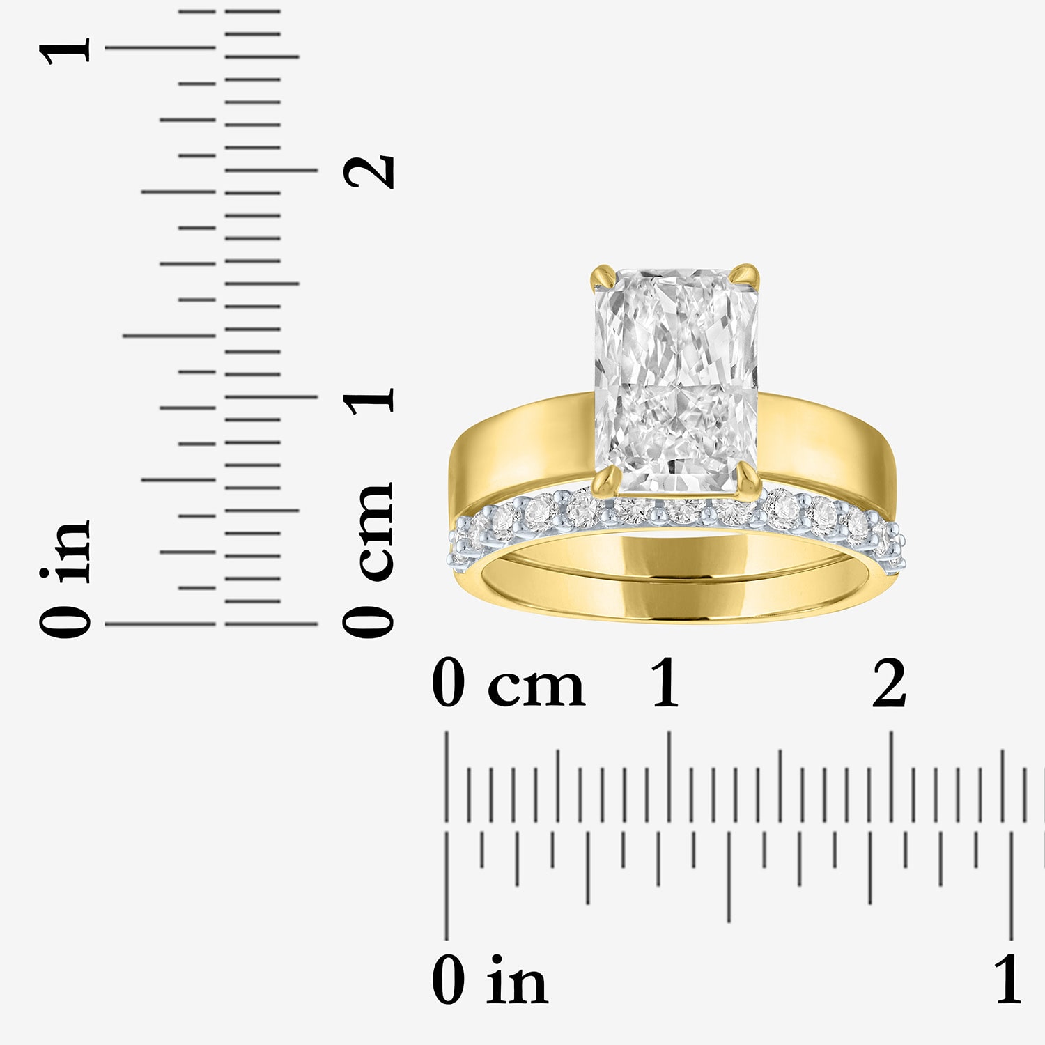Bridal Addiction (E-F / Vs1-Vs2) Womens 3 1/3 Ct. T.W. Lab Grown White Diamond 10K Gold Rectangular Solitaire Set