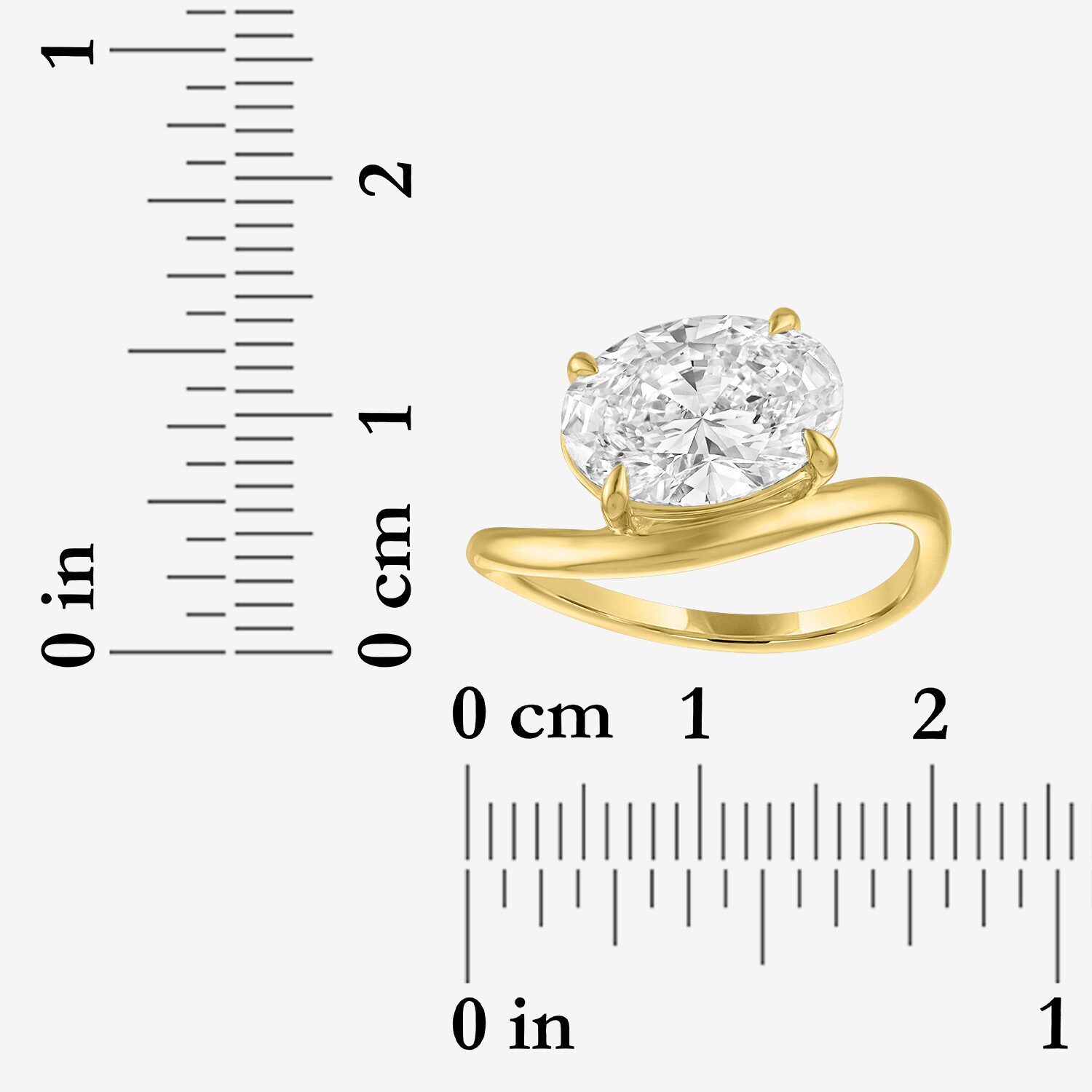Bridal Addiction (E-F / Vs1-Vs2) Womens 3 CT. Lab Grown White Diamond 14K Gold Oval Solitaire Engagement Ring