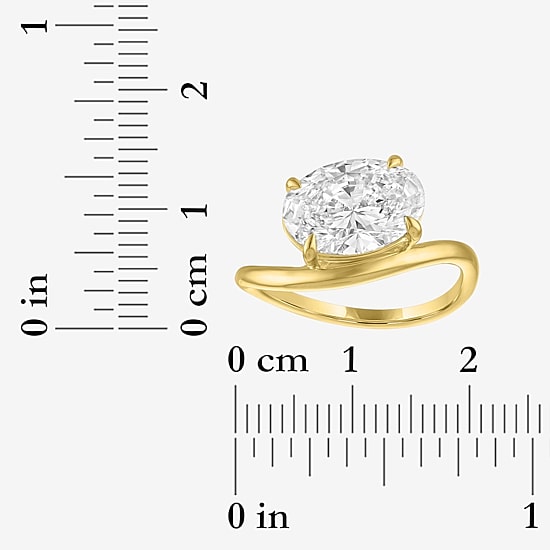Bridal Addiction (E-F / Vs1-Vs2) Womens 3 CT. Lab Grown White Diamond 14K Gold Oval Solitaire Engagement Ring