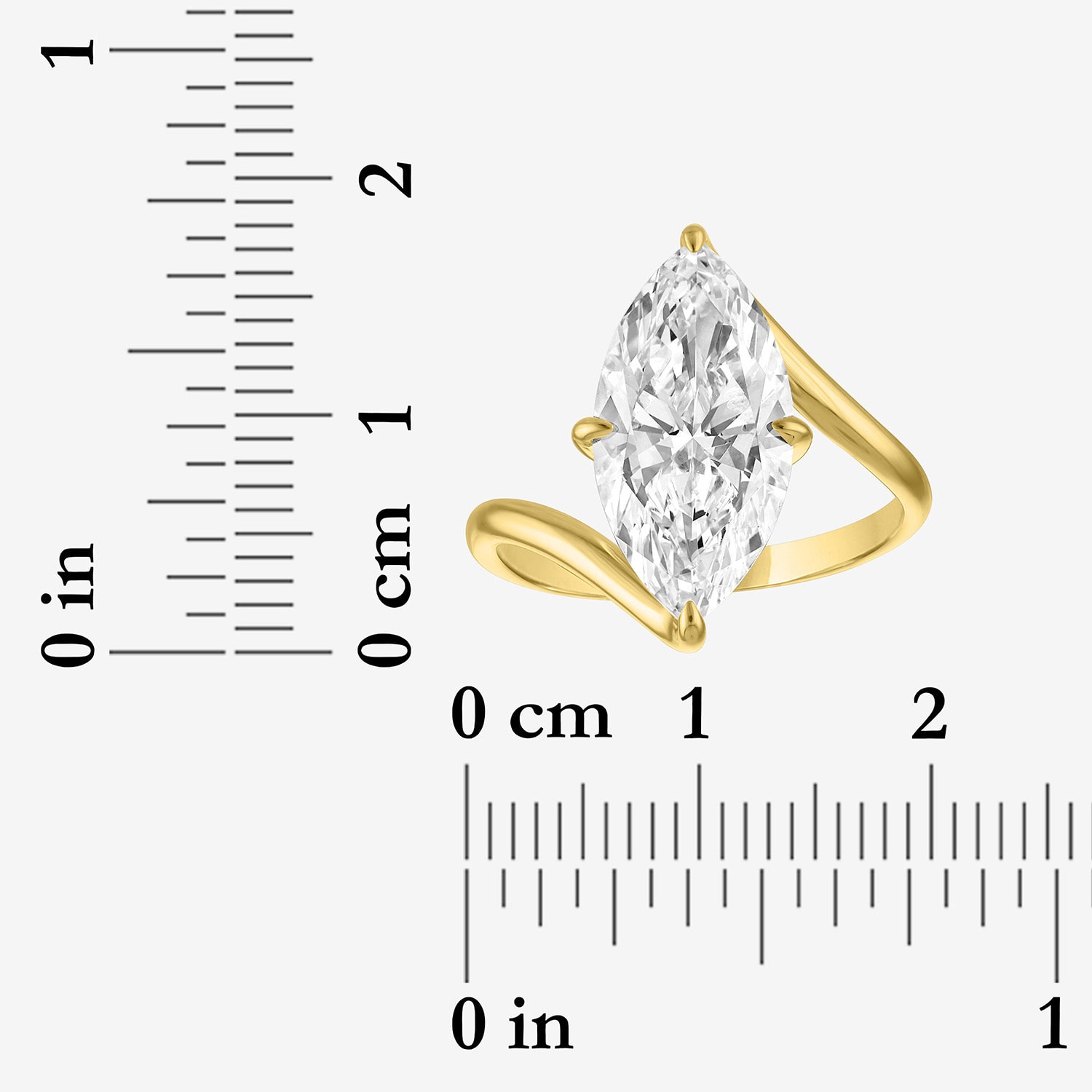 Bridal Addiction (E-F / Vs1-Vs2) Womens 4 CT. Lab Grown White Diamond 14K Gold Marquise Solitaire Engagement Ring