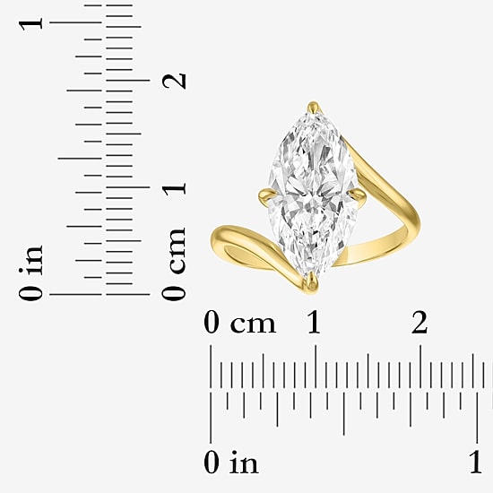 Bridal Addiction (E-F / Vs1-Vs2) Womens 4 CT. Lab Grown White Diamond 14K Gold Marquise Solitaire Engagement Ring