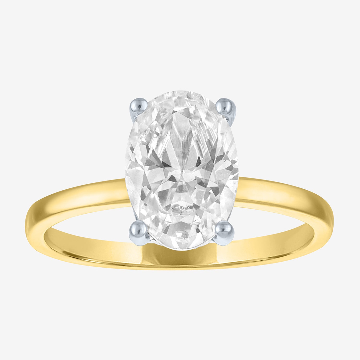 Bridal Addiction E-F / Vs1-Vs2 Womens CT. T.W. Lab Grown White Diamond 14K Gold Oval Solitaire Engagement Ring