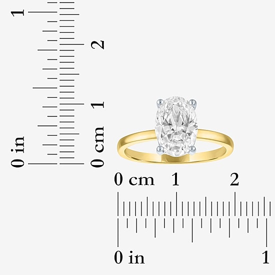 Bridal Addiction (E-F / Vs1-Vs2) Womens 3 1/6 Ct. T.W. Lab Grown White Diamond 14K Gold Oval Solitaire Engagement Ring