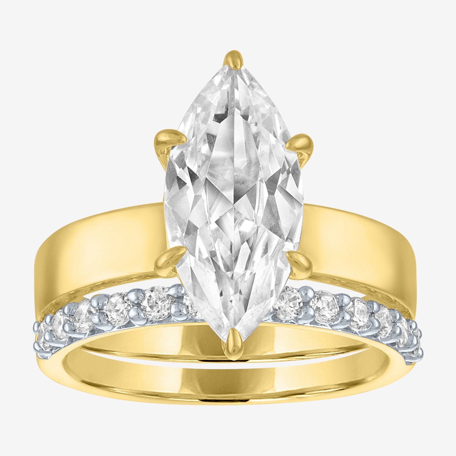 Bridal Addiction (E-F / Vs1-Vs2) Womens 3 1/3 Ct. T.W. Lab Grown White Diamond 10K Gold Marquise Set