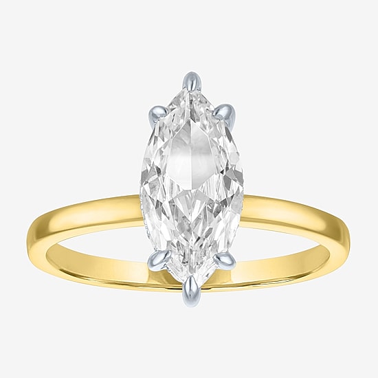 Bridal Addiction (E-F / Vs1-Vs2) Womens 2 1/7 Ct. T.W. Lab Grown White Diamond 14K Gold Marquise Solitaire Engagement Ring