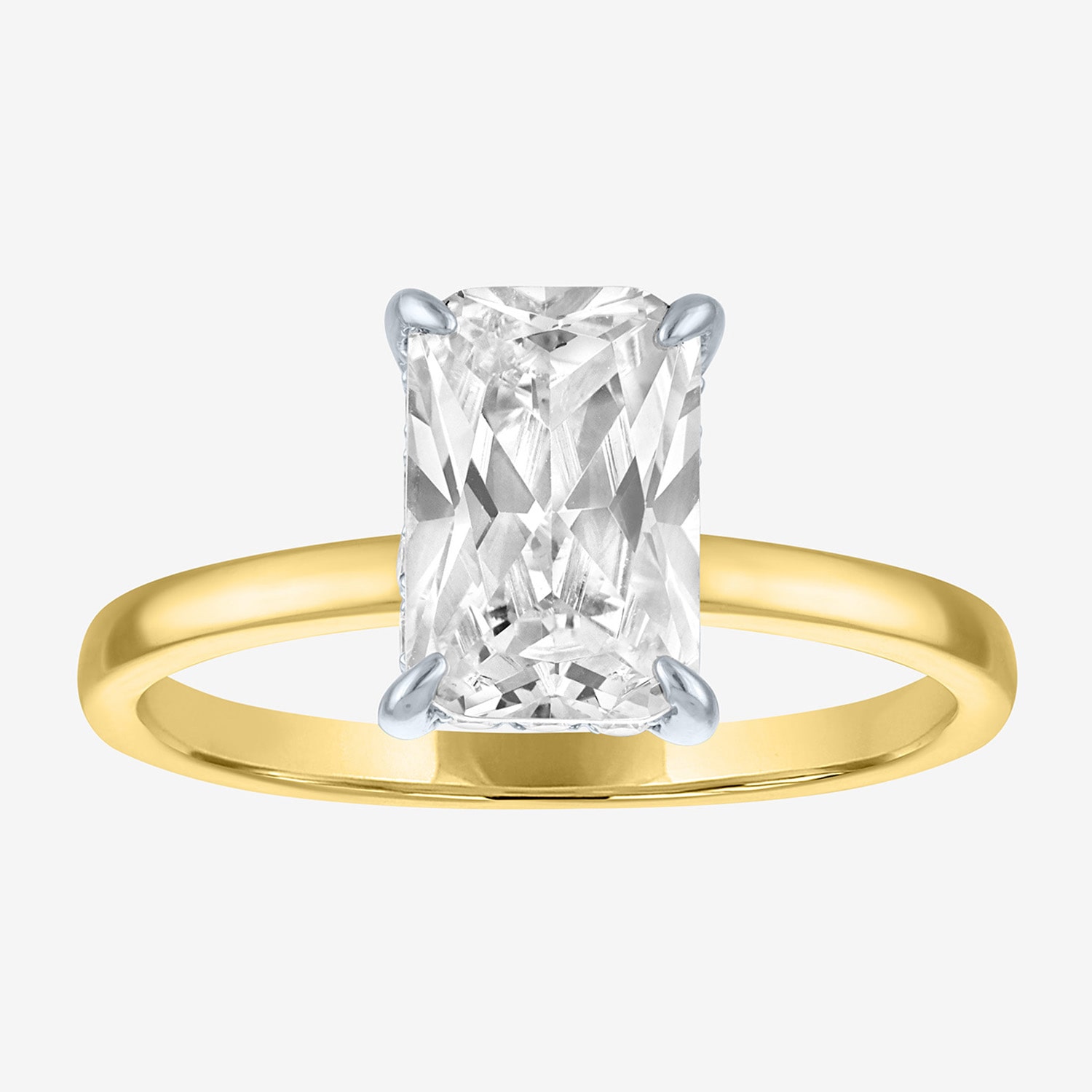Bridal Addiction E-F / Vs1-Vs2 Womens CT. T.W. Lab Grown White Diamond 14K Gold Rectangular Solitaire Engagement Ring