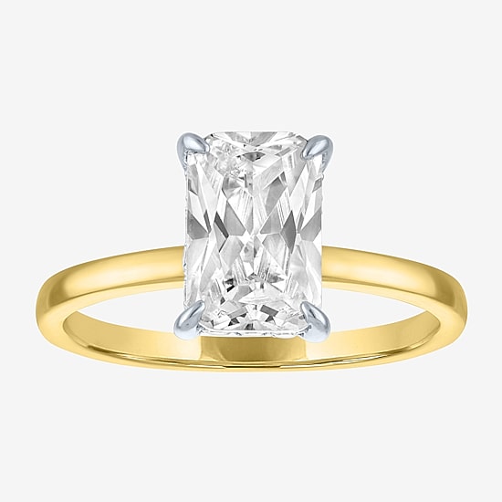 Bridal Addiction (E-F / Vs1-Vs2) Womens 2 1/7 Ct. T.W. Lab Grown White Diamond 14K Gold Rectangular Solitaire Engagement Ring