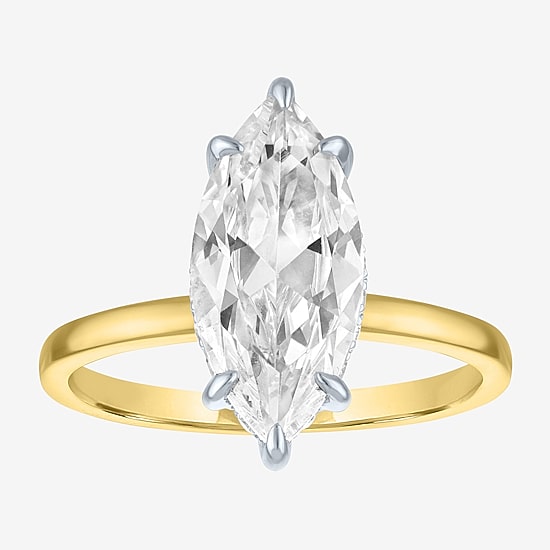 Bridal Addiction (E-F / Vs1-Vs2) Womens 3 1/6 Ct. T.W. Lab Grown White Diamond 14K Gold Marquise Solitaire Engagement Ring