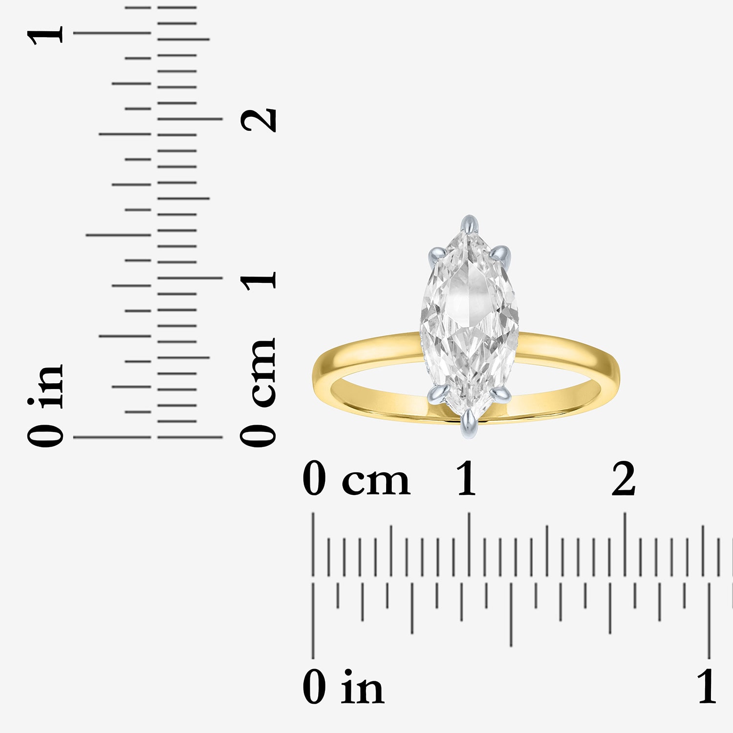 Bridal Addiction (E-F / Vs1-Vs2) Womens 1/ Ct. T.W. Lab Grown White Diamond 14K Gold Marquise Solitaire Engagement Ring