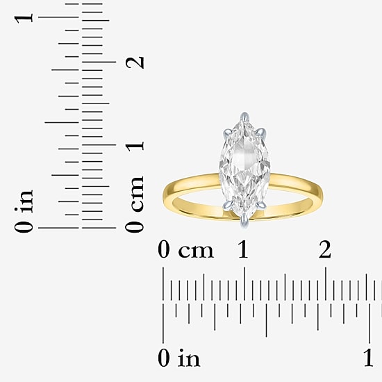 Bridal Addiction (E-F / Vs1-Vs2) Womens 2 1/7 Ct. T.W. Lab Grown White Diamond 14K Gold Marquise Solitaire Engagement Ring